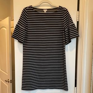 Merona Striped dress with Bell Sleeve Shoulders Size S